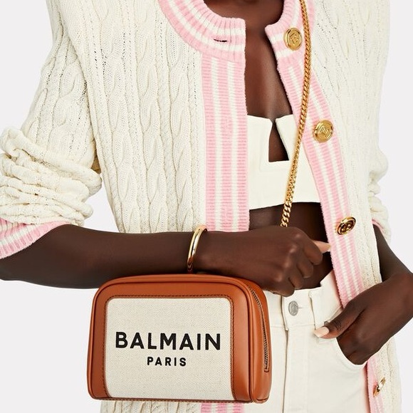 Balmain B-Army 18 Logo Crossbody Bag with Gold chain - Picture 8 of 12